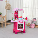 Cucina Giocattolo per Bambini 64x29x87 cm con 33 Accessori Rosa