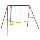Altalena da Giardino 4 Posti 290x180x196 cm con Cavallina in Metallo