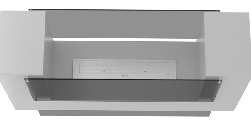 Camino a Bioetanolo da Pavimento 110x75 cm Insigno Bianco con Vetro