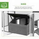 Pollaio per Galline da Esterno con Nido per Cova Tetto Impermeabile Configurabile Grigio      