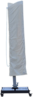 Ombrellone da Giardino Decentrato 3,3x3,3m in Alluminio Telo in Poliestere Trastevere Bianco