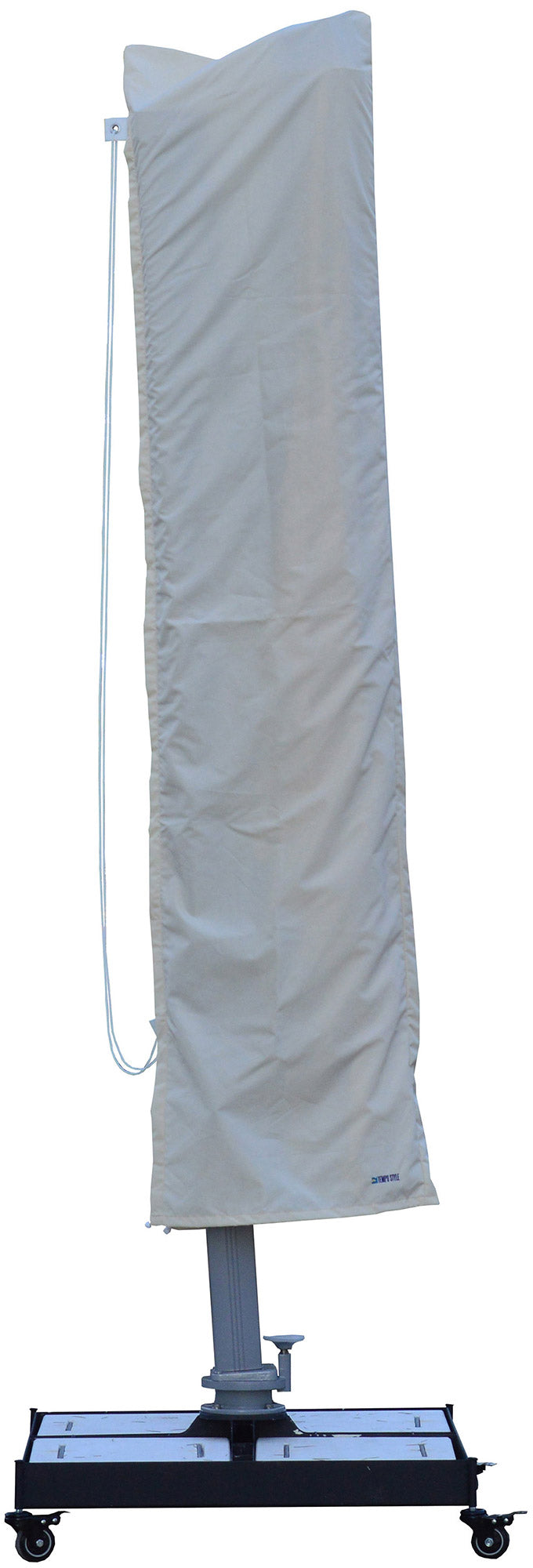 Ombrellone da Giardino Decentrato 3,3x3,3m in Alluminio Telo in Poliestere Trastevere Bianco