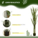 Pianta Artificiale di Yucca Alta 190 cm con 39 Foglie in Vaso Contenitore di PEVA e Cemento Nero      