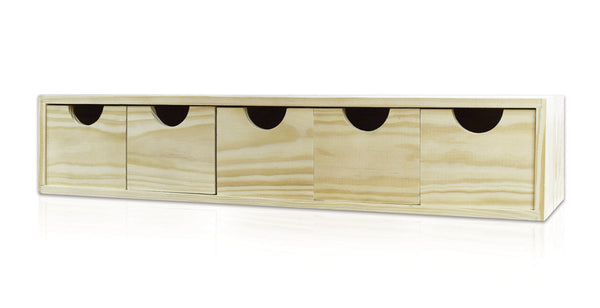 Cassettiera da Tavolo 5 Cassetti 11,3x5,7x14 cm in Legno di Pino Massello Naturale sconto