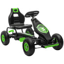 Go Kart a Pedali per Bambini 5-12 Anni 121x58x61 cm in Metallo e PP Verde e Nero   