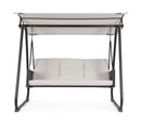 Dondolo da Giardino 3 Posti con Cuscini 210x138x182h cm in Acciaio e Poliestere Dedalo Grigio Chiaro
