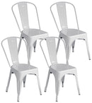 Sedia da Giardino 43x53x86 cm in Lamiera Avorio