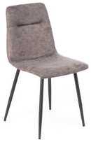 Set 4 Sedie Imbottite 49x48,5x88 cm in Similpelle Grigio Vintage