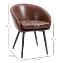 Sedia Imbottita 61x58x74 cm in Similpelle Marrone