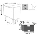 Mobiletto Niagara 80x35,5x66,8 h cm in Legno Multicolor