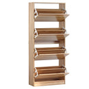 Scarpiera 4 ante 63x150x24 cm in Legno Melaminico Naturale