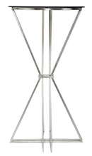 Tavolo Bar Oslo Ø60x105 cm in Ferro e Vetro Argento e Nero