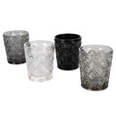 Set 4 Bicchieri Acqua Marrakech Stones in Vetro VdE Tivoli 1996 Grigio