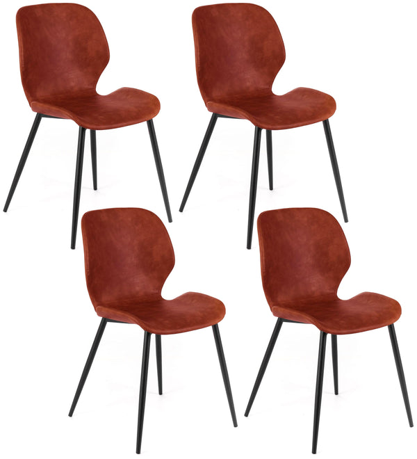 acquista Set 4 Sedie 55x45xH83 cm in Soft-Touch Diana Cuoio