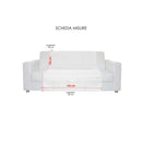 Copridivano a Fascia 2 Posti 125x190 cm in Microfibra Doubleface Blu Scuro/Grigio Chiaro