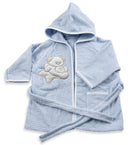 Accappatoio per Neonati 6-18 Mesi 50x30x2 cm in Spugna di Cotone Sweet Azzurro