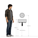 Lavello Rettangolare da Esterno 45x35 cm con Rosone Installazione a Muro in Cemento Madrid Grigio