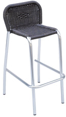 Sgabello Bar in Alluminio e Wicker Vorghini Grigio