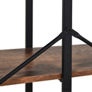 Scaffale 3 Ripiani in Acciaio e Legno 120x30x76 cm  Marrone