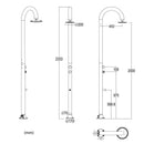 Doccia da Giardino ad Acqua Fredda in Alluminio Temporizzata con Lavapiedi Sined Luna Timer P Nero 