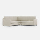 Divano Angolare 5 Posti 241x241x85 cm Karay in Tessuto Latte