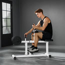 Macchina Fitness per Estensioni Seduta Regolabile per Allenamento Gambe Vita e Braccia Struttura in Acciaio Bianco      