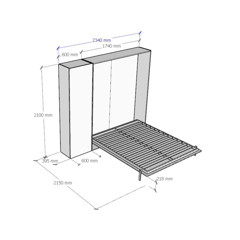 Letto Matrimoniale a Scomparsa Salvaspazio Kentaro H210 cm Marrone