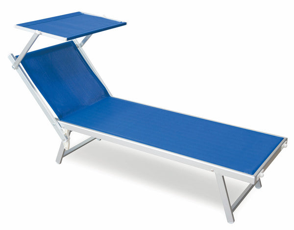 sconto Bain de Soleil de Jardin en Aluminium avec Toit Soriani Riccione Bleu