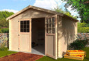 Casetta Box da Giardino per Attrezzi 3,45x3,42m Senza Pavimento in Legno Abete 28mm Flovene N1