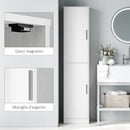 Mobile da Bagno a Colonna 40x35x180 cm con 2 Armadietti in Legno Bianco  