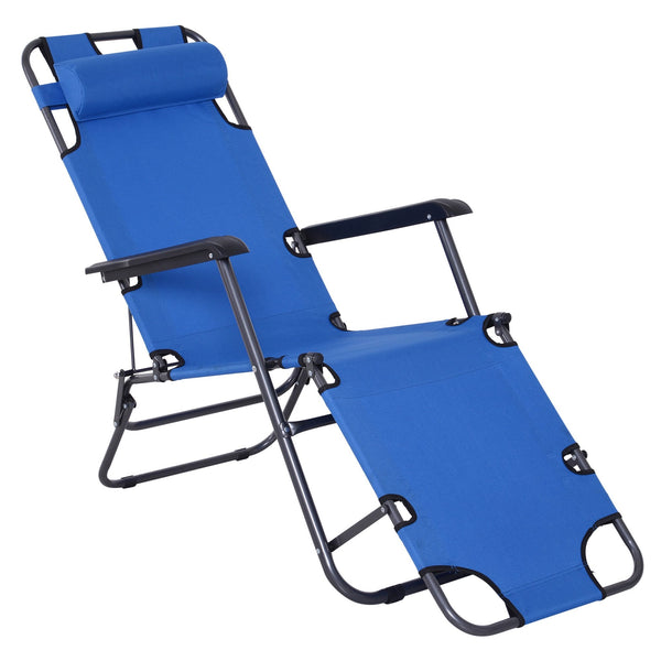 acquista Transat pliant 135x60x89 cm en tissu Oxford bleu