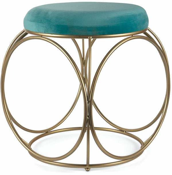 Tabouret Rond Ø40x46 cm en Fer et Velours Soriani Vert Tiffany acquista