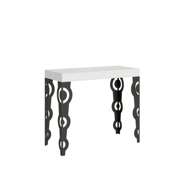 Console Extensible 90-300x40x77 cm en Mélamine Blanc prezzo