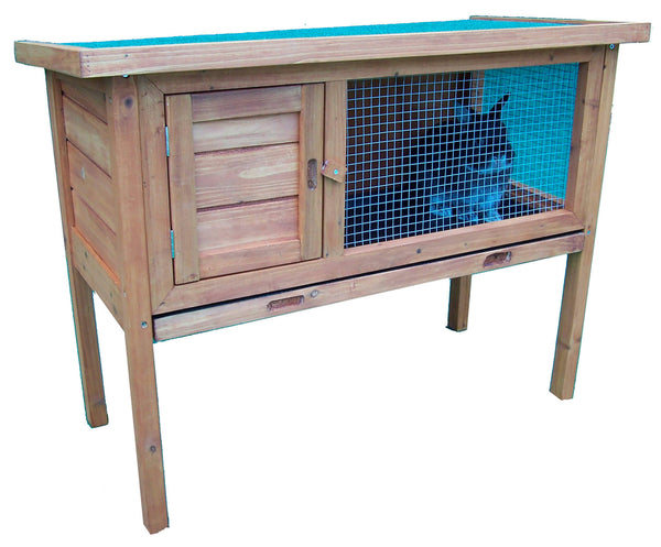 Cage à lapins Clapier d'extérieur 91,5x45x70 cm pour 2-3 lapins en bois naturel sconto
