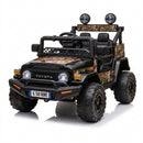 Macchina Elettrica per Bambini Fuoristrada Toyota Fj Cruiser 12V Telecomando Ruote in Gomma e Sedile in Pelle Nero e Mimetico