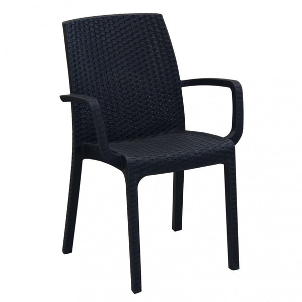 prezzo Chaise indienne 57x59x86 h cm en osier anthracite