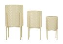 Porta Vasi Betsy Tris Ø36x56,5 cm - Ø30x48,5 cm - Ø24x37,5 cm in Ferro Crema      
