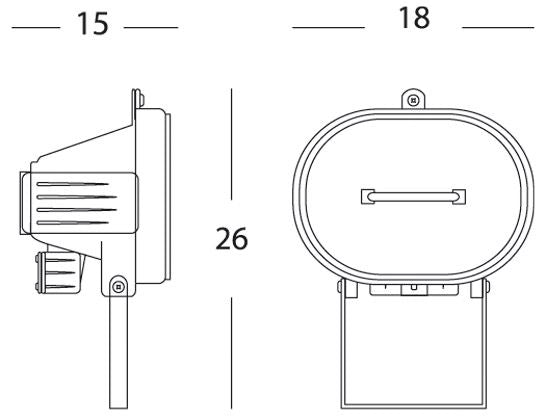 Faro Proiettore 230W Colore Nero da Esterno Linea Flood Sovil