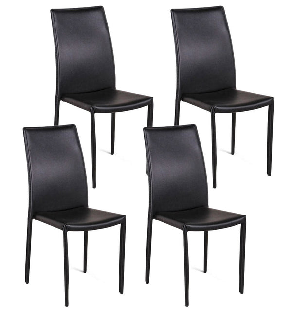 prezzo Lot de 4 chaises 42x41xH95 cm en simili cuir Noir Kitty