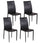 Lot de 4 chaises 42x41xH95 cm en simili cuir Noir Kitty