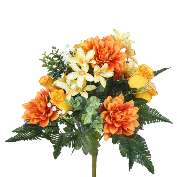 Lot de 2 bouquets artificiels de dahlias oranges sconto