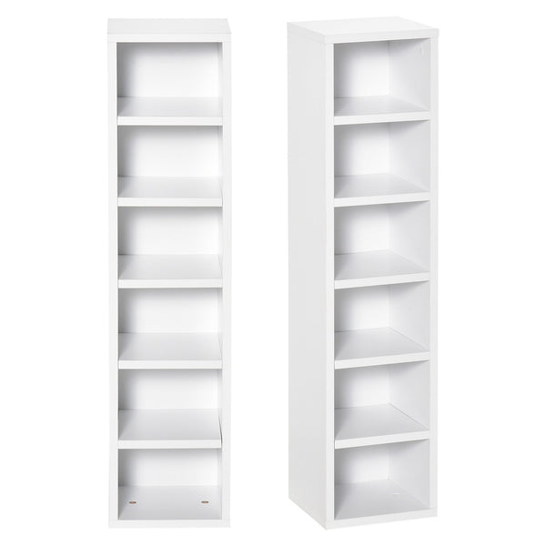 acquista Set 2 Pezzi Mobile Libreria Porta CD 21x19.2x88,3 cm in Legno Bianco