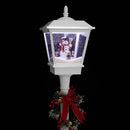 Lampione Natale con Luce LED Scena Natalizia Motorizzata Neve Musica 180 cm Bianc