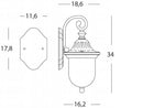 Lampada Applique Piccola con Vetro Colore Ruggine per Esterno Linea Rice Sovil