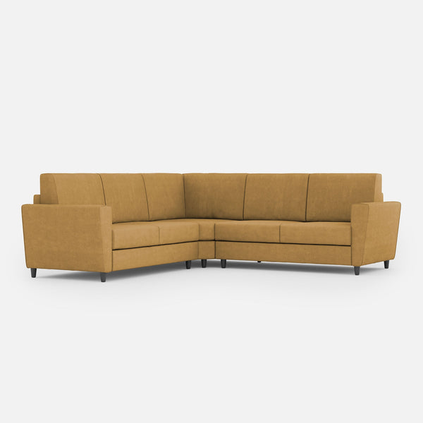 Canapé d'angle 5 places Yasel 228x228x85 cm en tissu ocre prezzo