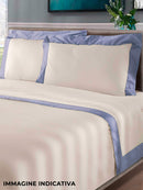 Set Lenzuola Sopra Sotto e Federe Bordi in Raso Garrini Eveline Avorio/Crepaccio Varie Misure