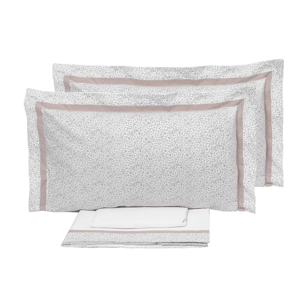 sconto Ensemble de draps doubles dessus et dessous et taies d'oreiller avec imprimé Garrini Emily Sand