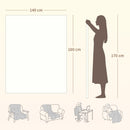 Coperta Elettrica 160x140 cm con 5 Livelli di Calore e 2 Zone di Controllo Indipendenti in Poliestere Bianco      