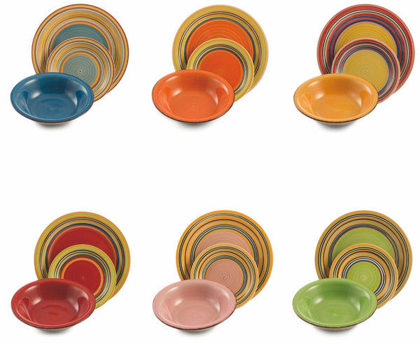 prezzo Service de vaisselle 18 pièces en grès multicolore Soriani Saint Tropez