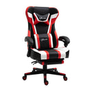 Sedia da Gaming Massaggiante in Similpelle in Similpelle  Nera e Rossa